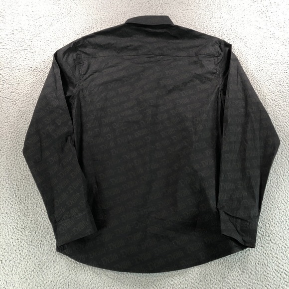 Liquid Death Shirt Mens Extra Large Black AOP Logo Long Sleeve Button Up Thirst - Picture 10 of 15